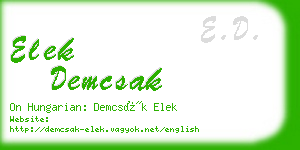 elek demcsak business card